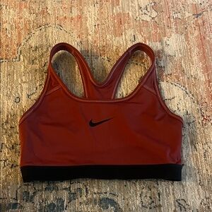 Nike Women's Rust and Black Sports Bra